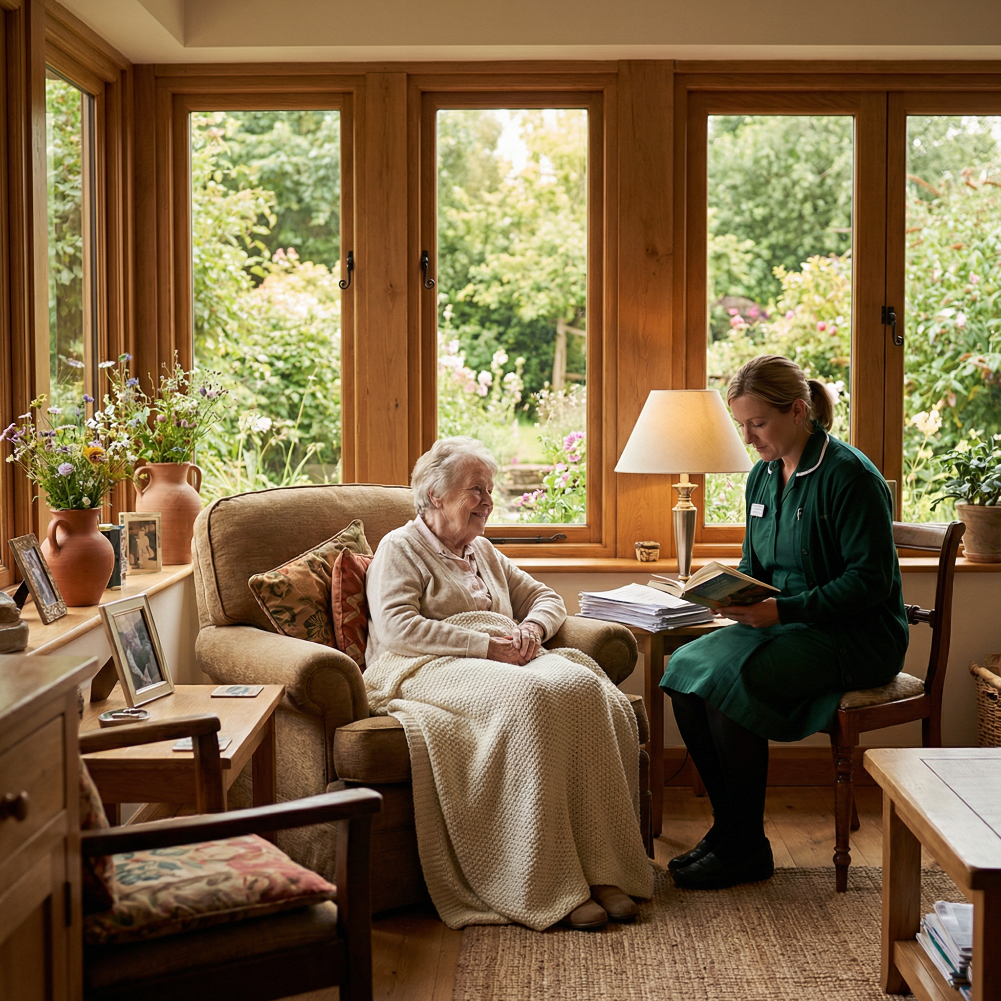 Peaceful hospice care environment